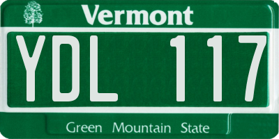 VT license plate YDL117