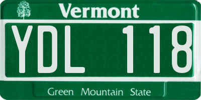 VT license plate YDL118
