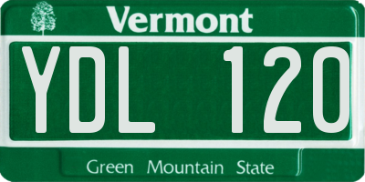 VT license plate YDL120