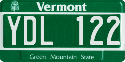 VT license plate YDL122