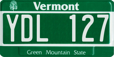 VT license plate YDL127