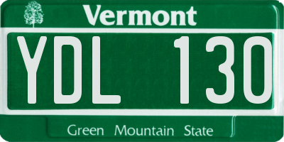 VT license plate YDL130