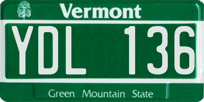 VT license plate YDL136