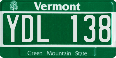VT license plate YDL138