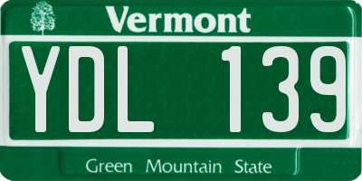 VT license plate YDL139