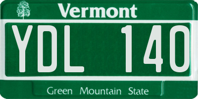 VT license plate YDL140