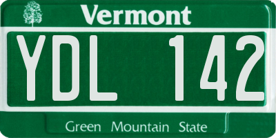 VT license plate YDL142