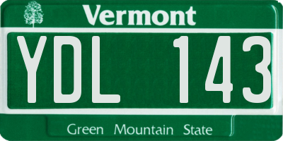 VT license plate YDL143