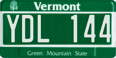 VT license plate YDL144