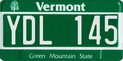 VT license plate YDL145
