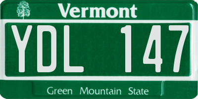 VT license plate YDL147