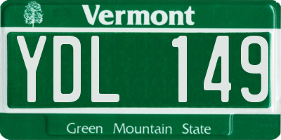VT license plate YDL149