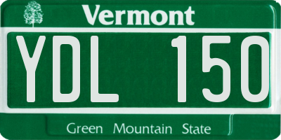 VT license plate YDL150
