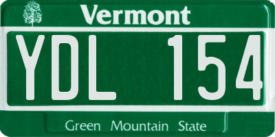VT license plate YDL154