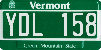VT license plate YDL158