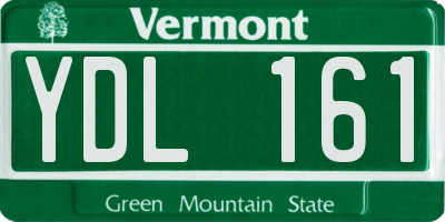VT license plate YDL161