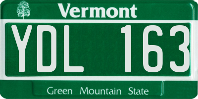 VT license plate YDL163