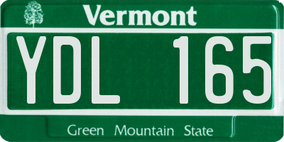 VT license plate YDL165