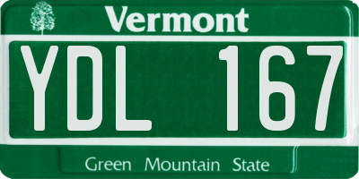 VT license plate YDL167