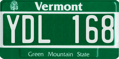 VT license plate YDL168