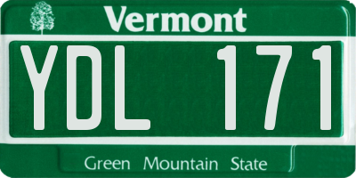 VT license plate YDL171