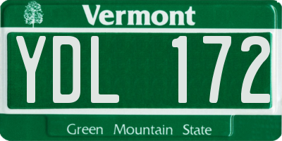 VT license plate YDL172
