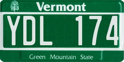VT license plate YDL174