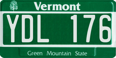 VT license plate YDL176