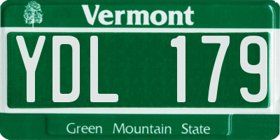 VT license plate YDL179