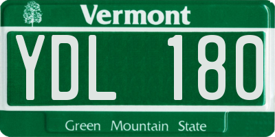 VT license plate YDL180
