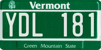 VT license plate YDL181
