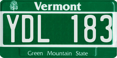 VT license plate YDL183