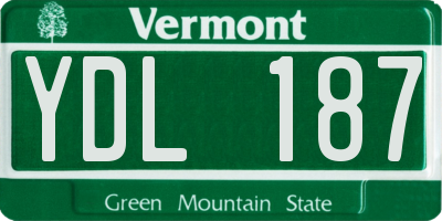 VT license plate YDL187