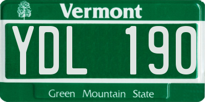 VT license plate YDL190