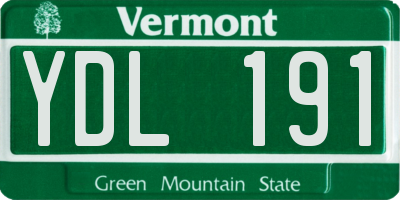 VT license plate YDL191