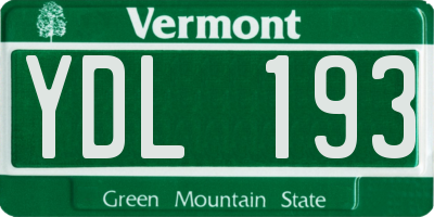VT license plate YDL193