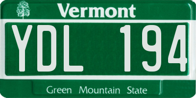 VT license plate YDL194