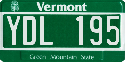 VT license plate YDL195