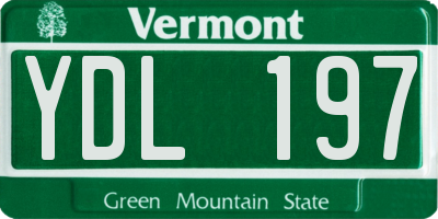 VT license plate YDL197