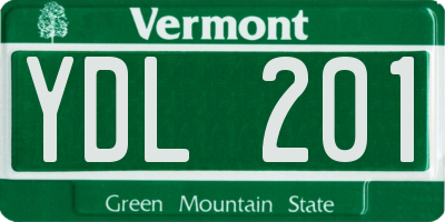 VT license plate YDL201