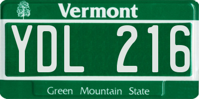 VT license plate YDL216