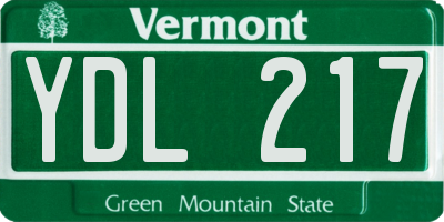 VT license plate YDL217