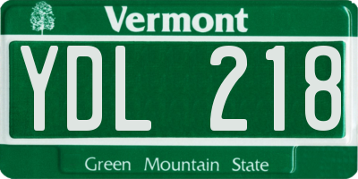 VT license plate YDL218