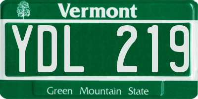 VT license plate YDL219