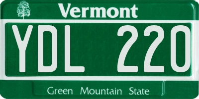 VT license plate YDL220
