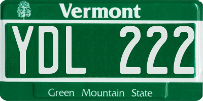 VT license plate YDL222