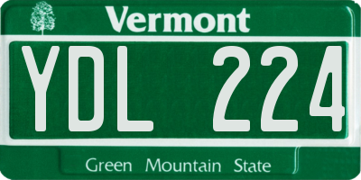 VT license plate YDL224