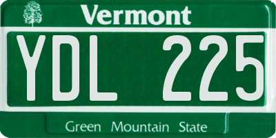 VT license plate YDL225