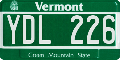 VT license plate YDL226