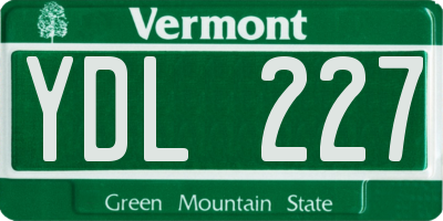 VT license plate YDL227